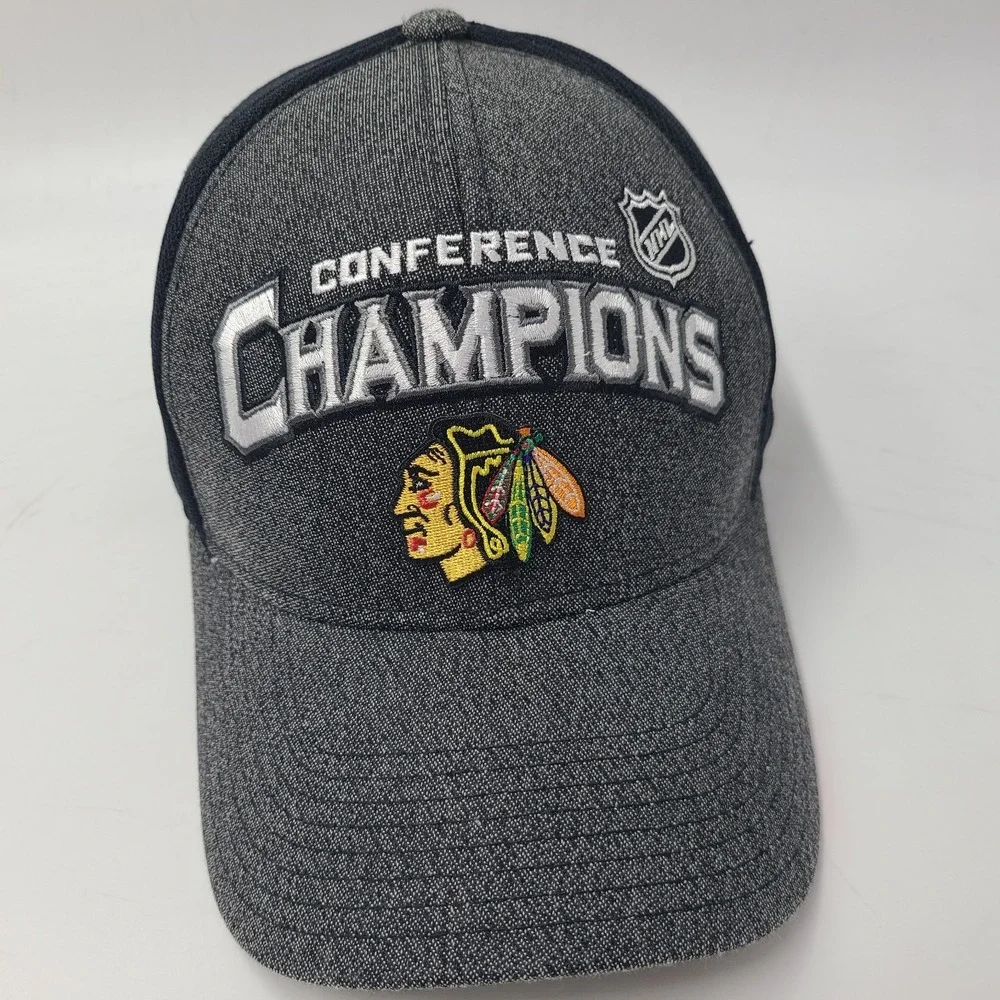 Chicago Blackhawks Hat Snapback 2015 Conference Champions‎ Reebok Mesh Gray NHL